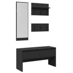 Garderobe Set Zwart Hout | Retourdeal | 35% Korting, Ophalen of Verzenden, Nieuw