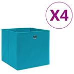 vidaXL Opbergboxen 4 st 28x28x28 cm nonwoven stof babyblauw, Huis en Inrichting, Verzenden, Nieuw