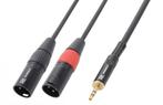 PD Connex kabel 2x XLR Male - 3.5mm Stereo 1.5m, Nieuw, Verzenden