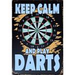 Wandbord reclamebord keep Calm and Play Darts bord darten, Rechthoekig Staand, A4 of kleiner, Nieuw, Ophalen of Verzenden