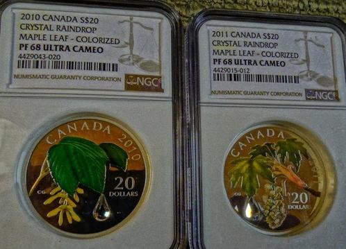 Canada. 20 Dollars 2010-2011, 2 pièces en Argent de 1 once,, Postzegels en Munten, Munten | Europa | Niet-Euromunten