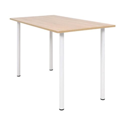 vidaXL Eettafel 120x60x73 cm eikenkleur en wit, Huis en Inrichting, Tafels | Eettafels, Nieuw, Verzenden