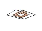 Trio Design Plafondlamp Via Messing Mat - 50x50x6.5cm -, Huis en Inrichting, Woonaccessoires | Overige, Verzenden, Nieuw