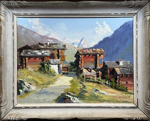 Gaston Robert Peitrequin (1915-1990) - Chalet di Montagna, Antiek en Kunst, Kunst | Schilderijen | Klassiek
