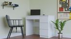 Bureau Antraciet Eiken kleur Wit (Kantoor), Verzenden, Nieuw, Bureau