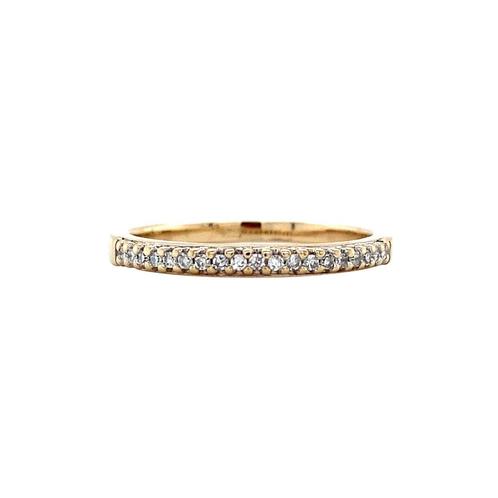 Gouden rijring met diamant 14 karaat, Sieraden, Tassen en Uiterlijk, Ringen, Wit, Zo goed als nieuw, Goud, Verzenden