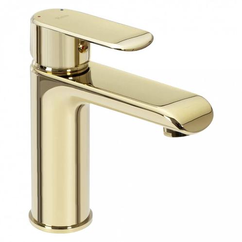 REA Lage wastafelkraan - glans goud - eengreeps - messing..., Doe-het-zelf en Verbouw, Sanitair, Nieuw, Ophalen of Verzenden