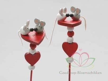 Bijsteker Hart met muizen pak 12 stuks, Huis en Inrichting, Woonaccessoires | Kunstplanten en Kunstbloemen, Nieuw, Ophalen of Verzenden