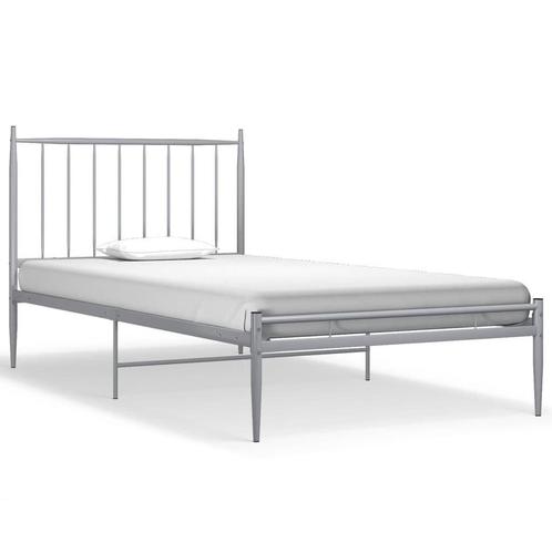 vidaXL Bedframe Metaal 90x200 - OP=OP - Solide Slaapplek!, Huis en Inrichting, Slaapkamer | Bedden, 90 cm, 200 cm, Grijs, Zo goed als nieuw