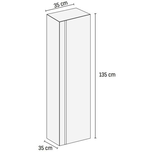 Kolomkast Creavit Sally 135x35x35 cm Greeploos Mat Zwart, Doe-het-zelf en Verbouw, Sanitair, Ophalen of Verzenden