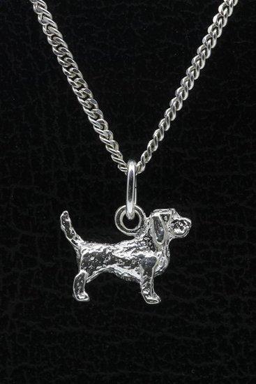 Zilveren Basset griffon vendeen petit ketting hanger - klein, Sieraden, Tassen en Uiterlijk, Kettinghangers, Verzenden