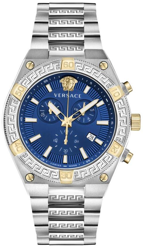 Versace VESO00522 Sporty Greca horloge 46 mm, Sieraden, Tassen en Uiterlijk, Horloges | Heren, Staal, Nieuw, Staal, Overige merken