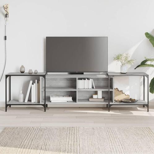 vidaXL Tv-meubel 203x37x50 cm bewerkt hout grijs sonoma, Huis en Inrichting, Kasten | Televisiemeubels, 25 tot 50 cm, Nieuw, Overige houtsoorten