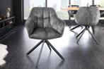 Bureaustoel PAPILLON grijs fluweel zwart metalen poten, Huis en Inrichting, Stoelen, Ophalen of Verzenden, Nieuw