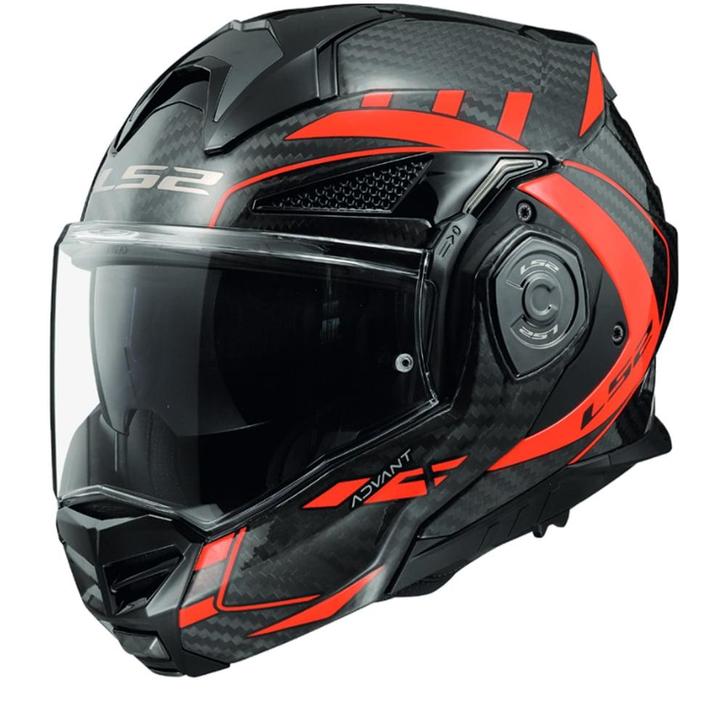 LS2 FF901 Advant X Carbon Future Glossy Rood Systeemhelm, Motoren, Kleding | Motorhelmen, Nieuw met kaartje, Overige merken, Systeemhelm