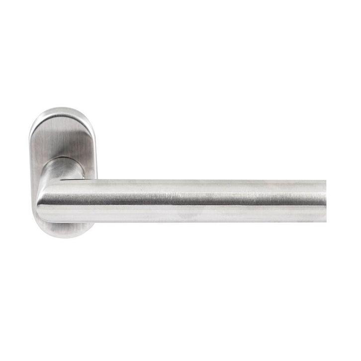 Deurkruk Toledo B op ovaal rozet - RVS, Doe-het-zelf en Verbouw, Hang- en Sluitwerk, Nieuw, Verzenden