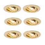 Set van 6 inbouwspots messing GU10 35mm - Edu, Nieuw, Overige materialen, Modern