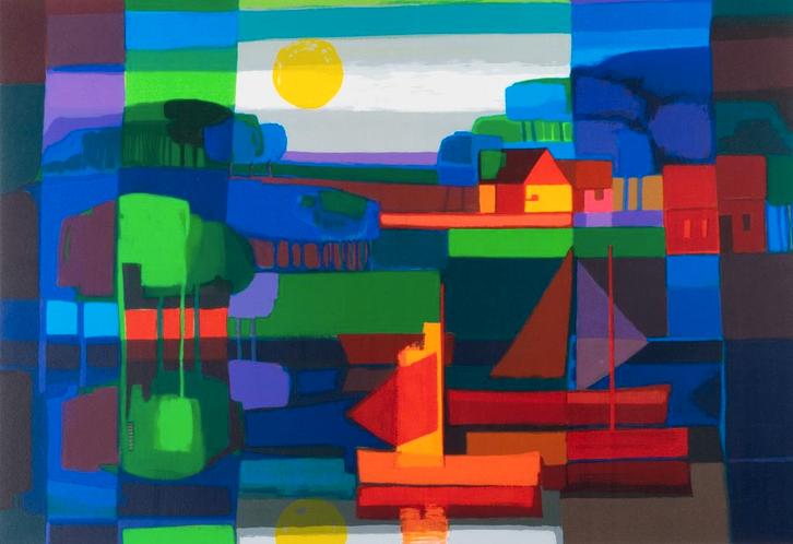 Ton Schulten (1938-2025), ‘Op de Vaart’ (2001), Antiek en Kunst, Kunst | Schilderijen | Modern