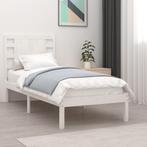 vidaXL Bedframe massief hout wit 75x190 cm, Eenpersoons, Verzenden, Wit, Nieuw