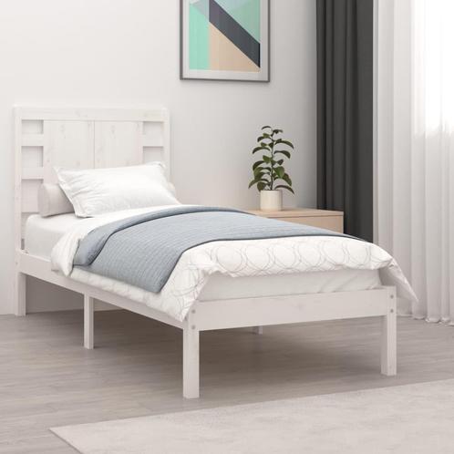 vidaXL Bedframe massief hout wit 75x190 cm, Huis en Inrichting, Slaapkamer | Bedden, Wit, Nieuw, Hout, Eenpersoons, Verzenden