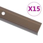vidaXL Trapneuzen L-vormig 15 st 100 cm aluminium bruin, Doe-het-zelf en Verbouw, Verzenden, Nieuw
