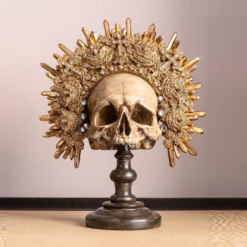 *WOONWINKEL* Kare Design King Skull Deco Gouden Schedel, Huis en Inrichting, Woonaccessoires | Overige, Nieuw, Verzenden