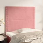 vidaXL Hoofdbord roze 100x5x118/128 cm fluweel, Verzenden, Nieuw, Stof