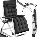 Tuinstoel - Ligstoel - Verstelbaar - Opvouwbaar - Zwart - Te, Tuin en Terras, Verzenden, Zo goed als nieuw