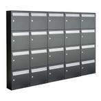 Brievenbusunit Flow set wand 5-breed, 4-hoog - antraciet, Verzenden, Nieuw