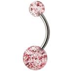 Fako Bijoux - Navelpiercing - Acryl & RVS - Glitter - Roze, Verzenden, Nieuw