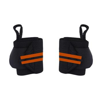 Fitness / Crossfit Polsband - 2 stuks - Oranje / Zwart - beschikbaar voor biedingen