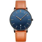 Tyme Oslo Heren Horloge 39.5mm - Blauw Bruin - Horloges voor, Ophalen of Verzenden, Zo goed als nieuw