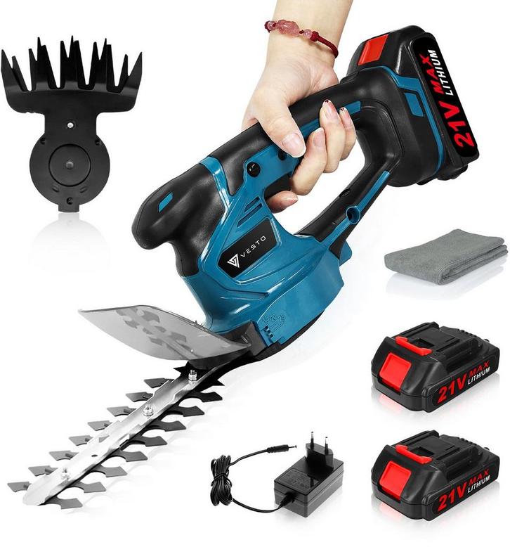 Accu Heggenschaar - Grasschaar - Struikschaar - Vesto®, Tuin en Terras, Heggenscharen, Zo goed als nieuw, Verzenden