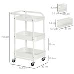 TRUUSK Rolwagen 3-verdiepingen - Keukenrek Op Wielen - Voor, Verzenden, Nieuw