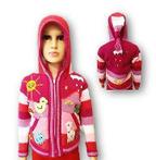 Roze wollen vest voor kinderen , Peruvian sweater maat 74