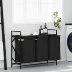 vidaXL Wasmand 3 vakken met plank zwart eikenkleurig, Tuin en Terras, Droogmolens en Wasrekken, Verzenden, Nieuw