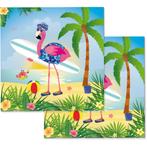 Hawaii Servetten Flamingo 33cm 20st, Hobby en Vrije tijd, Feestartikelen, Nieuw, Verzenden