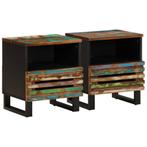 vidaXL Nachtkastjes 2 st 40x34x46 cm massief gerecycled hout, Huis en Inrichting, Verzenden, Nieuw, Hout
