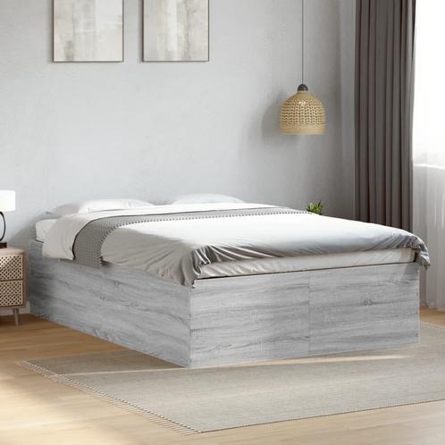 vidaXL Bedframe bewerkt hout grijs sonoma eikenkleurig, Huis en Inrichting, Slaapkamer | Bedden, 140 cm, 200 cm, Grijs, Tweepersoons