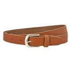 Landley Dames Riem Leer Gestikt - 2,5 cm - Cognac - 105, Kleding | Dames, Riemen en Ceinturen, Verzenden, Nieuw, 3 tot 5 cm, Bruin