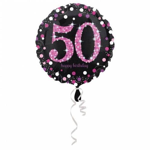 Helium Ballon 50 Jaar Roze 43cm leeg, Hobby en Vrije tijd, Feestartikelen, Nieuw, Verzenden