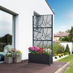Scheidingswand Surnskoki met plantenbak 190x82x38 cm zwart c, Tuin en Terras, Bloembakken en Plantenbakken, Verzenden, Nieuw