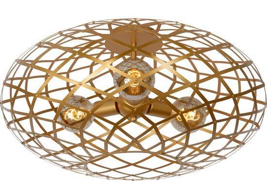 2dekans | Lucide WOLFRAM - Plafonnière - Ø 65 cm - 3xE27 -, Huis en Inrichting, Lampen | Plafondlampen, Zo goed als nieuw, Ophalen of Verzenden