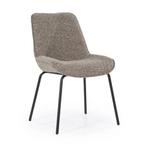 *WOONWINKEL* By-Boo Base Scandinavische Eetkamerstoel Met Ar, Huis en Inrichting, Stoelen, Verzenden, Nieuw, Bruin, Stof