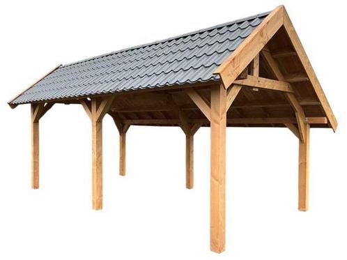 Veiling - Douglas kapschuur met dakpanplaat 669x460x325 cm, Tuin en Terras, Overkappingen