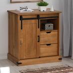 vidaXL Dressoir HALDEN met schuifdeur 80x40x80 cm massief, Huis en Inrichting, Verzenden, Nieuw, 50 tot 100 cm, Grenenhout