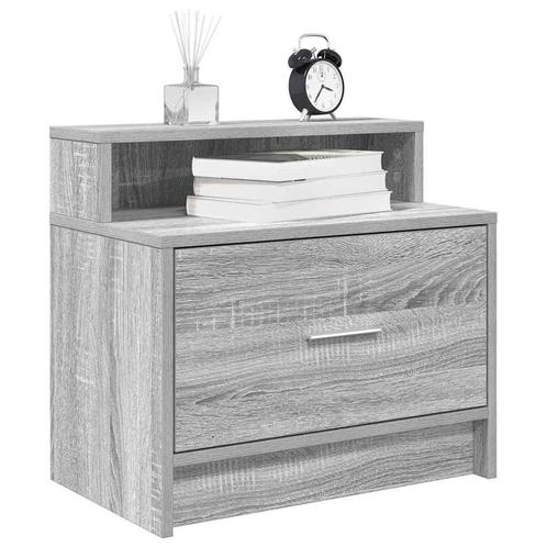 vidaXL Nachtkastjes 2 st met lade 51x31x47 cm grijs sonoma, Huis en Inrichting, Slaapkamer | Nachtkastjes, Nieuw, Hout, Verzenden