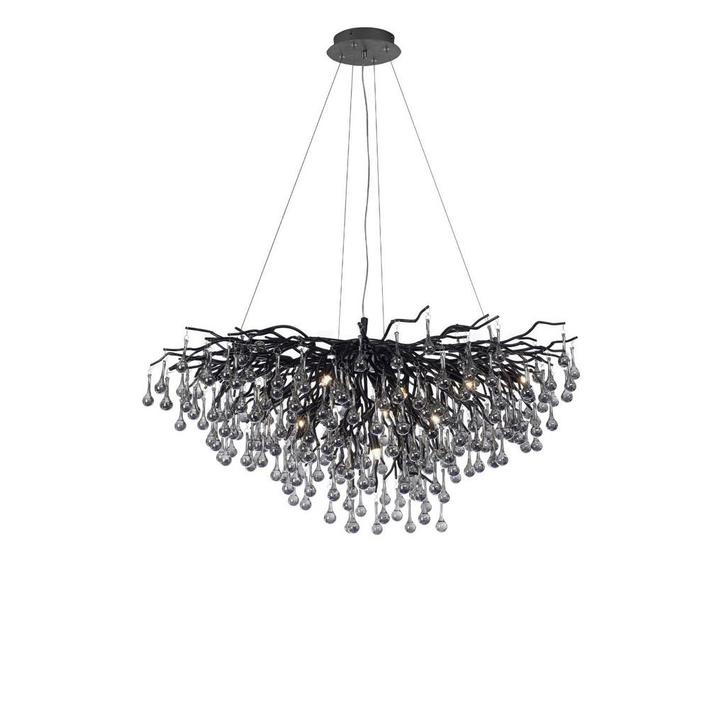 PAUL NEUHAUS Icicle Kroonluchter, zwart - 100 cm, Huis en Inrichting, Lampen | Hanglampen, Nieuw, Verzenden