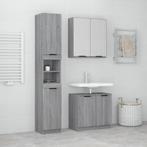vidaXL 3-delige Badkamermeubelset bewerkt hout grijs sonoma, Huis en Inrichting, Verzenden, Nieuw