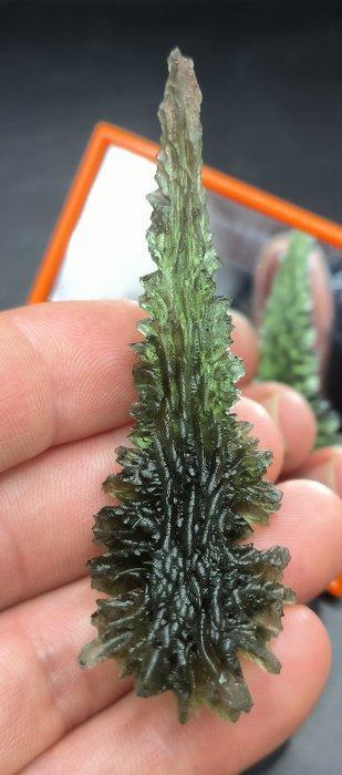 Moldaviet - uit Besednice, Zuid-Bohemen - Hoogte: 80 mm -, Verzamelen, Mineralen en Fossielen